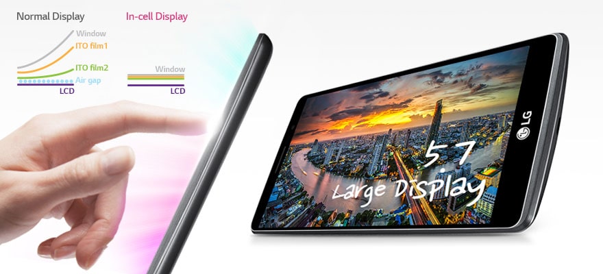 صفحه نمایش 5.7 اینچ HD و Zero Hybrid Touch